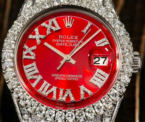 rolex date just red